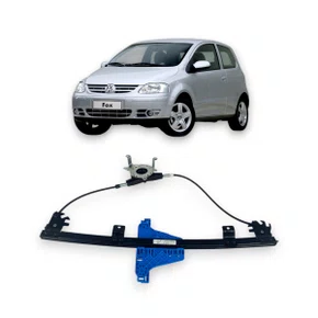 Máquina de Vidro Dianteiro Elétrico Encaixe Motor Bosch Fox 4 Portas 2003 a 2019 Esquerdo Motorista