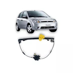 Máquina de Vidro Dianteiro Elétrico Encaixe Motor Mabuchi 8D Fiesta 4 Portas 2002 a 2014 Esquerdo Motorista