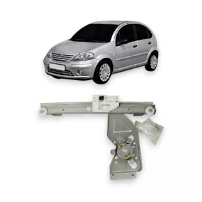 Máquina de Vidro Traseiro Elétrico Encaixe Motor Original C3 2002 a 2009 Esquerdo Motorista 