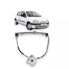 Máquina Vidro Dianteira Elétrica Encaixe Motor Mabuchi 8D Clio 2 Portas 2010 a 2019 Esquerdo Motorista