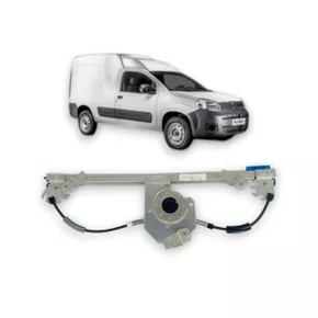 Máquina Vidro Dianteira Elétrica Encaixe Motor Mabuchi 8D Fiorino Uno 2 Portas 2010 a 2019 Esquerdo Motorista