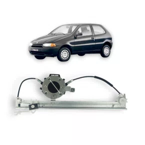 Máquina Vidro Dianteira Elétrica Encaixe Motor Mabuchi Palio Siena Weekend 4 Portas 1996 a 2017 Esquerdo Motorista