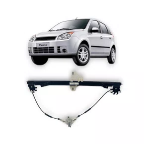 Máquina Vidro Dianteira Manual Fiesta Hatch Sedan Amazon 2003 a 2014 4Portas Direito Caroneiro