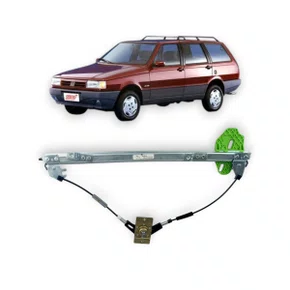 Máquina Vidro Dianteiro Manual Uno Prêmio Elba 4Portas 1984 a 2013 Lado Esquerdo