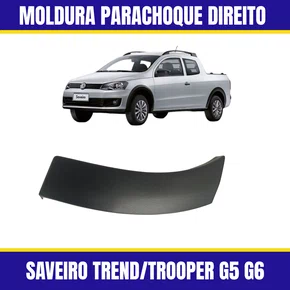 Moldura Parachoque Traseiro Saveiro G5 G6 Trend/Trooper 2010 a 2016 Direito