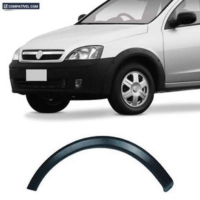 Moldura Paralama Dianteiro Corsa Hatch Sedan 02 a 12 Montana Sport 03 a 10 Preto Liso Direito