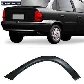 Moldura Paralama Traseiro Corsa Sedan Wagon 96 a 10 Preto Liso Direito