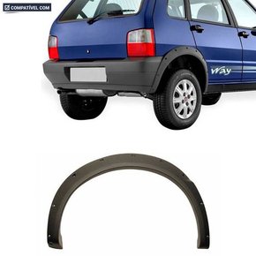 Moldura Paralama Traseiro Uno Way 08 a 11 Cinza Texturizado Esquerdo