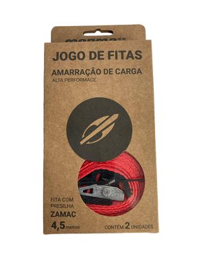 Par Cinta Amarração De Carga 4,5MT 800KG Vermelha MORMAII