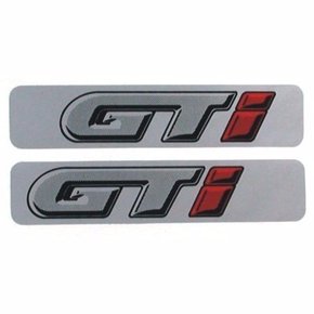 Par Emblema GTI Gol G1 1988 a 1995 Coluna Porta Adesivo Cinza