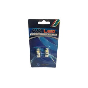 Par Lâmpada Led Branco T10 Esmagada Pingo 5 Gotas 12V 