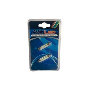 Par Lâmpada Led Branco Torpedo Grande 42MM 3 Gotas 12V