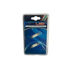 Par Lâmpada Led Branco Torpedo Médio 36MM 3 Gotas 12V