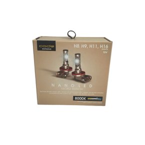 Par Lâmpada Nano Led Micro Edition H8 H9 H11 H16-2 8000K 12V Efeito Xênon CODE