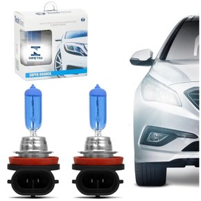 Par Lâmpada Super Branca H11 8500K 12V 55W Efeito Xênon - TECH ONE 