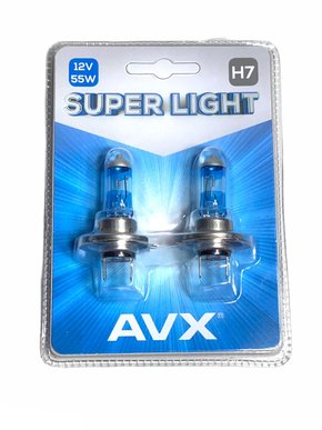 Par Lâmpada Super Branca H7 Super Light 55W AVX