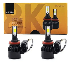 Par Lâmpada Super Led H8 H9 H11 H16-2 6000K 12V 37W Efeito Xênon CODE.