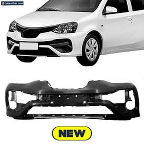 Parachoque Dianteiro Etios 2017 a 2021 Sem Grade Preto Liso 