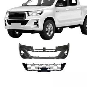Parachoque Dianteiro Hilux Aberto 2018 a 2020 Preto C/Grade Central
