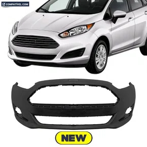 Parachoque Dianteiro New Fiesta Hatch 2014 a 2018 Preto Liso