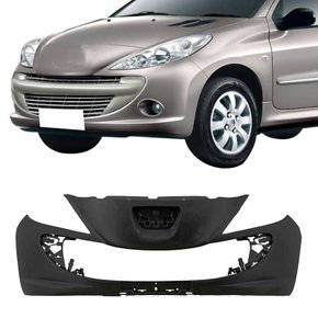 Parachoque Dianteiro Peugeot 207 Hatch Sedan Sw Hoggar 2010 a 2015 Sem Furo Milha Preto Liso 
