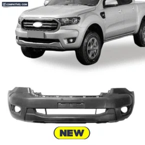 Parachoque Dianteiro Ranger 2019 ate 2022 Preto Liso Com Furo Sem Milha 
