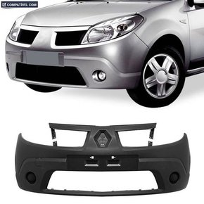 Parachoque Dianteiro Sandero 2008 a 2011 Preto Liso