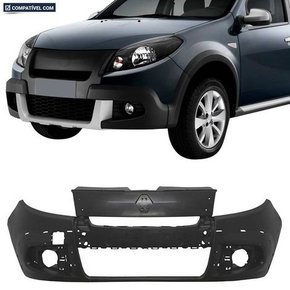 Parachoque Dianteiro Sandero Stepway 2011 a 2014 Preto Liso