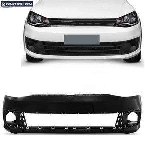 Parachoque Dianteiro Saveiro G6 2013 a 2016 Com Furo Milha Preto Texturizado 