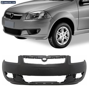 Parachoque Dianteiro Siena 2013 a 2017 Sem Furo Milha Preto Liso 