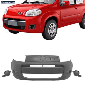 Parachoque Dianteiro Uno Novo Fiorino 2011 a 2019 Sem Furo Milha Cinza Texturizado 