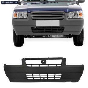 Parachoque Dianteiro Uno Way 2008 a 2011 Com Furo Moldura Cinza Texturizado 