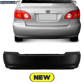 Parachoque Traseiro Corolla 2002 a 2008 Preto Liso