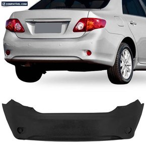 Parachoque Traseiro Corolla 2008 a 2011 Preto Liso