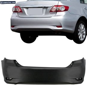 Parachoque Traseiro Corolla 2012 a 2015 Preto Liso