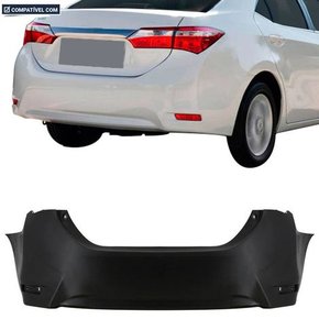 Parachoque Traseiro Corolla 2014 a 2019 Preto Liso