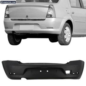 Parachoque Traseiro Logan 2010 a 2014  Preto Liso