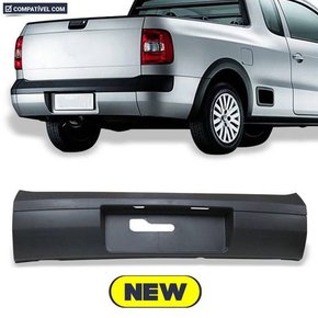 Parachoque Traseiro Central Saveiro G5 G6 2009 a 2016 Preto Liso