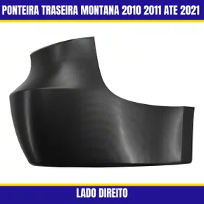 Ponteira Parachoque Traseira  Montana 2010 a 2021 Traseiro Preto Liso Direita