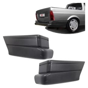 Ponteira Parachoque Traseira Saveiro 1993 a 1997 Preto Grande Esquerda