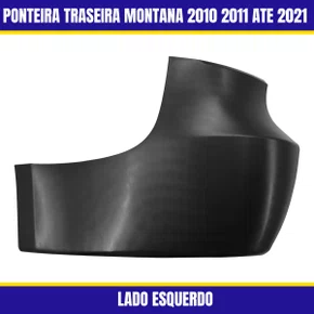 Ponteira Parachoque Traseiro  Montana 2010 a 2021 Traseiro Preto Liso Esquerdo