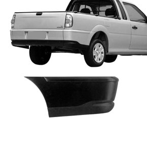 Ponteira Parachoque Traseiro Saveiro G3 G4 2002 a 2012 Preto Liso Esquerdo Motorista