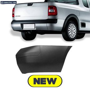 Ponteira Parachoque Traseiro Saveiro G5 G6 2008 a 2016 Preto Texturizado Direito Caroneiro Exceto Linha Cross