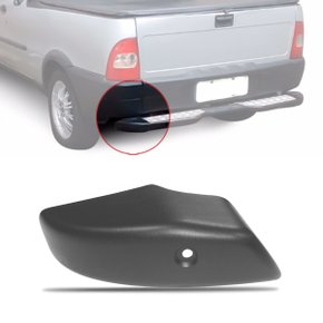 Ponteira Parachoque Traseiro Strada 1999 a 2006 Preto Esquerdo