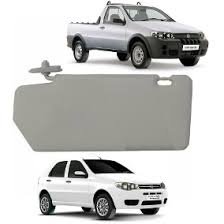 Quebra Sol Palio Siena Strada Uno Novo Vivace Com Espelho Cinza Lado Direito Passageiro 