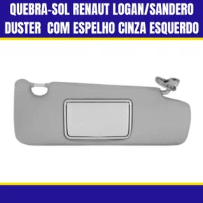 Quebra-Sol Renaut Logan/Sandeiro 2008 a 2020 Duster 2012 a 2020 C/Espelho Cinza Eesquerdo