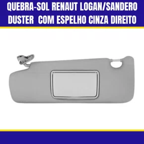 Quebra-Sol Renaut Logan/Sandero 2008 a 2020 Duster 2012 a 2020 Com Espelho Cinza Direito