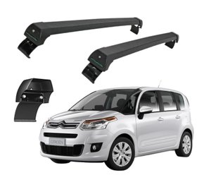Rack de Teto Citroen Grand C3 Picasso 2007 a 2014 Sports Preto  LONG LIFE 
