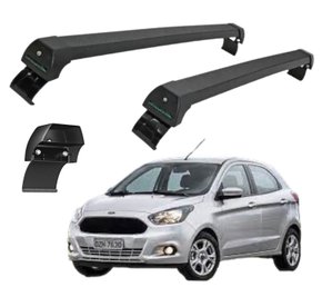 Rack de Teto Novo Ka Hatch ou Sedan 2015 a 2021 Sports Preto  LONG LIFE 