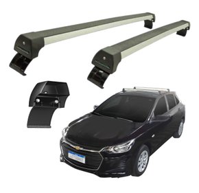 Rack de Teto Onix Hatch Sedan Plus 2020 2021 Sports Prata  LONG LIFE 